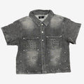 Mixed E "Shadow Paisley" Embossed Denim Shirt