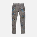 Purple Brand Jeans P001 Low Rise Skinny Reverse Grey Dirty Repair