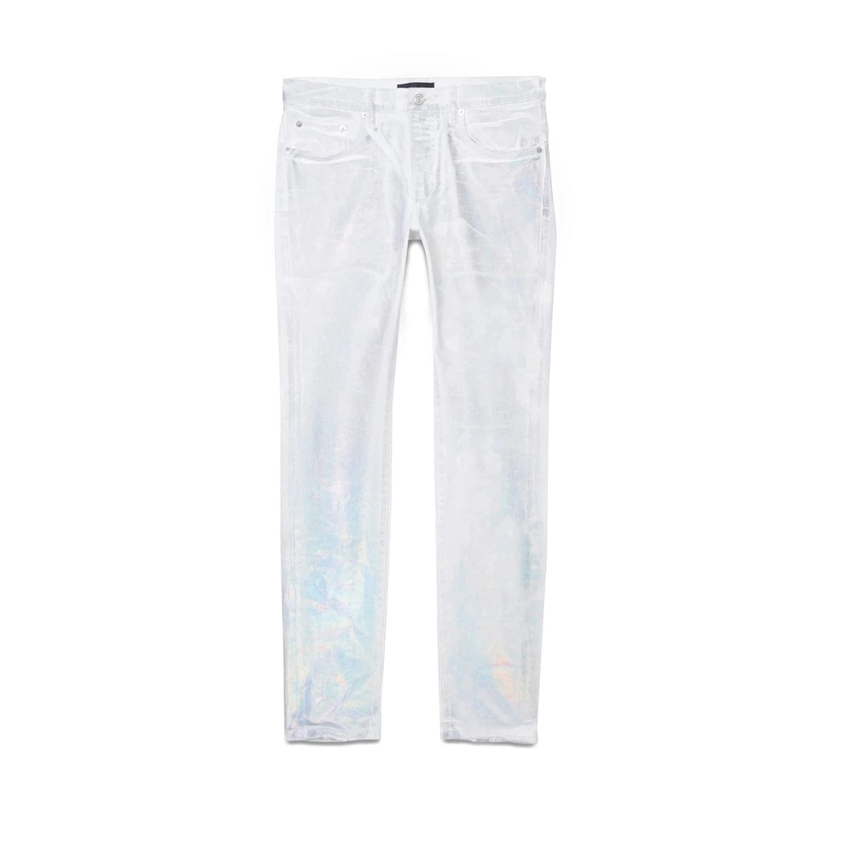 Purple Brand Mens Worn White Iridescent Pearl Jeans