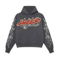Hells "Records" Flare Hoodie (Dark Grey)
