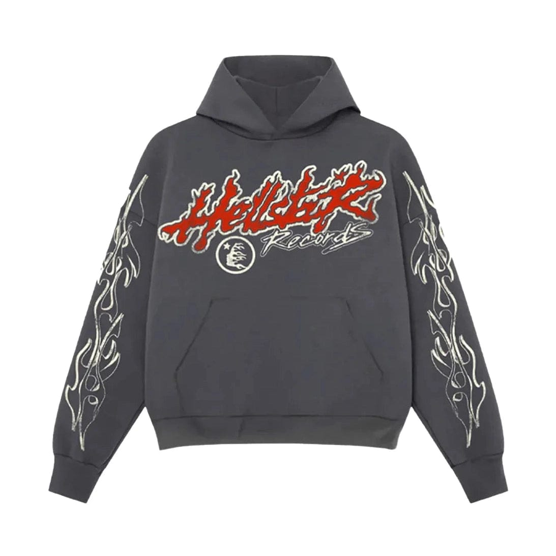 Hells "Records" Flare Hoodie (Dark Grey)