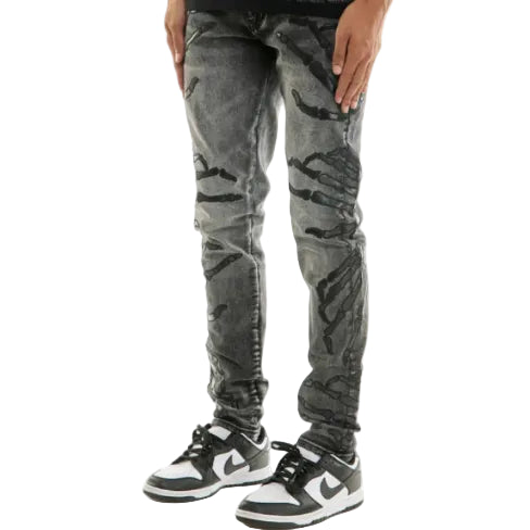 M.GREY - EMBROIDERY-PATCHED JEANS