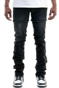 Panelled Jeans - Negro Streetwear