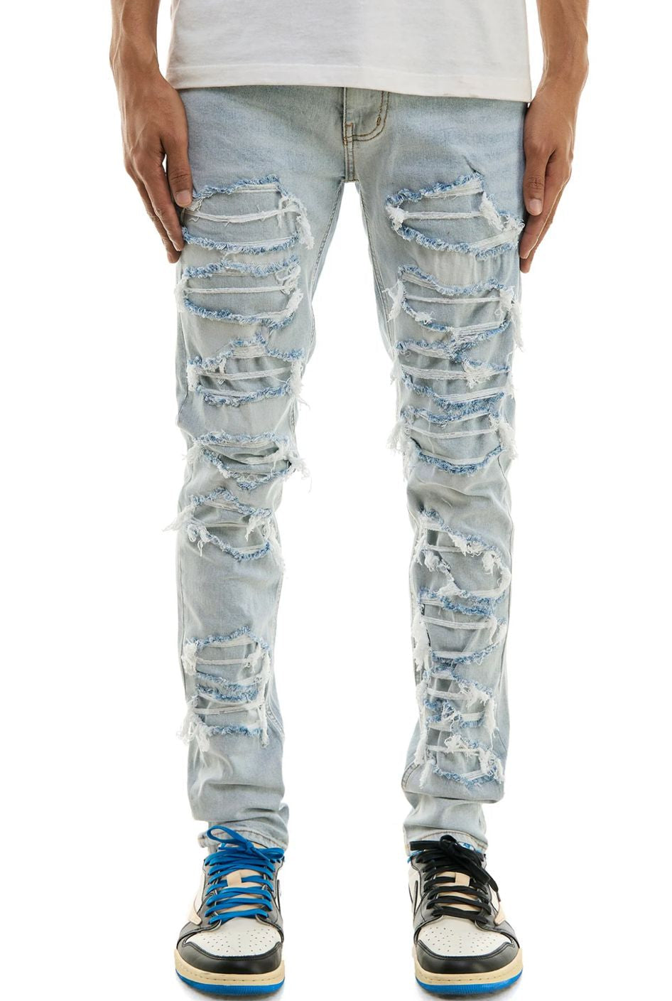Heavy Distressed Blue Jeans